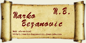 Marko Bežanović vizit kartica